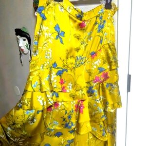 Willow & Clay Citron Yellow Blouse and High-Low Skirt Set NWT